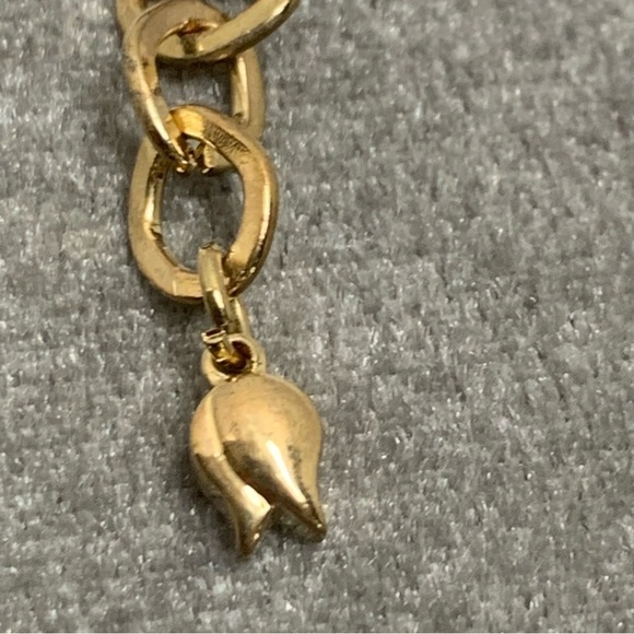 GOLD tone chain cubic zirconia braided bracelet - Picture 3 of 5